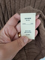 Buck Mason Mens Ribbed 100% Cotton Pocket Top Medium New! Brown Yuma