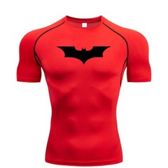 Bat Printed Men’s Tight T-shirt Running Compression Compression T Shirt Gym .