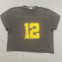 Vintage 1970s 70s The Men’s Shop Jersey T Shirt Cut 12 Black Yellow Size Small
