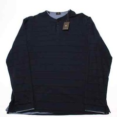 Left Coast Tee NWD Long Sleeve Reversible Henley T-Shirt Size M in Blue Cotton