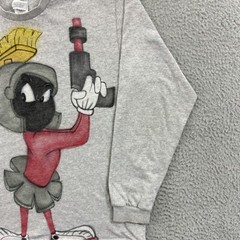 Vintage Marvin The Martian Shirt Mens Small 90s Gray Nike Looney Tunes Cartoon