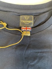 Triumph T-Shirt Mens Large Cartmel Jet Black Spellout Logo Short Sleeve Cotton