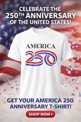AMERICA 250TH Anniversary T Shirt Mens Women S, M, L, XL, XXL White USA