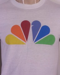 vintage 80s rare NBC Peacock Logo T-Shirt TV Network single stitch soft thin M