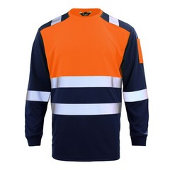 Hi Vis Viz T Shirt High Visibility Safety Reflective Tape Work Top Long Sleeve