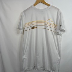 Kuhl T Shirt Mens Large White Wildfibre Organic Cotton Mountain Graphic Tee