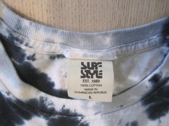 Retro Vintage Surf Style Tie-Dye T-Shirt – Black/Gray/White – size Large