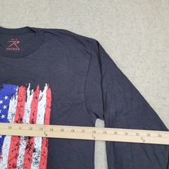 Rothco Long Sleeve T Shirt Mens M Black American Flag Crew Neck