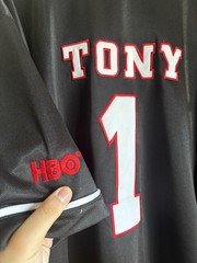 Vintage The Sopranos Tony #1 Black Baseball Jersey Size XL HBO Exclusive