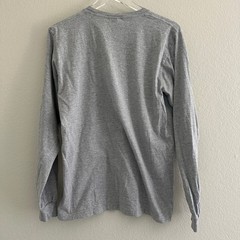 American Apparel Long Sleeve T-Shirt Mens Medium Grey Crew Neck Basic Cotton