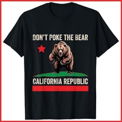Don’t Poke The Bear California Republic Black Cotton T-Shirt S-5XL