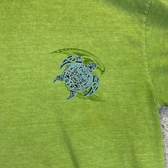 Crazy Shirts Hawaii Shirt Sea Turtle Kiwi Dyed Y2K Men’s XL Green Tribal