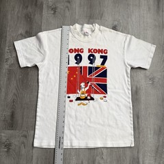 Vintage Hong Kong 1997 Shirt Mens Large White Rambo Flag Souvenir 90s Tee