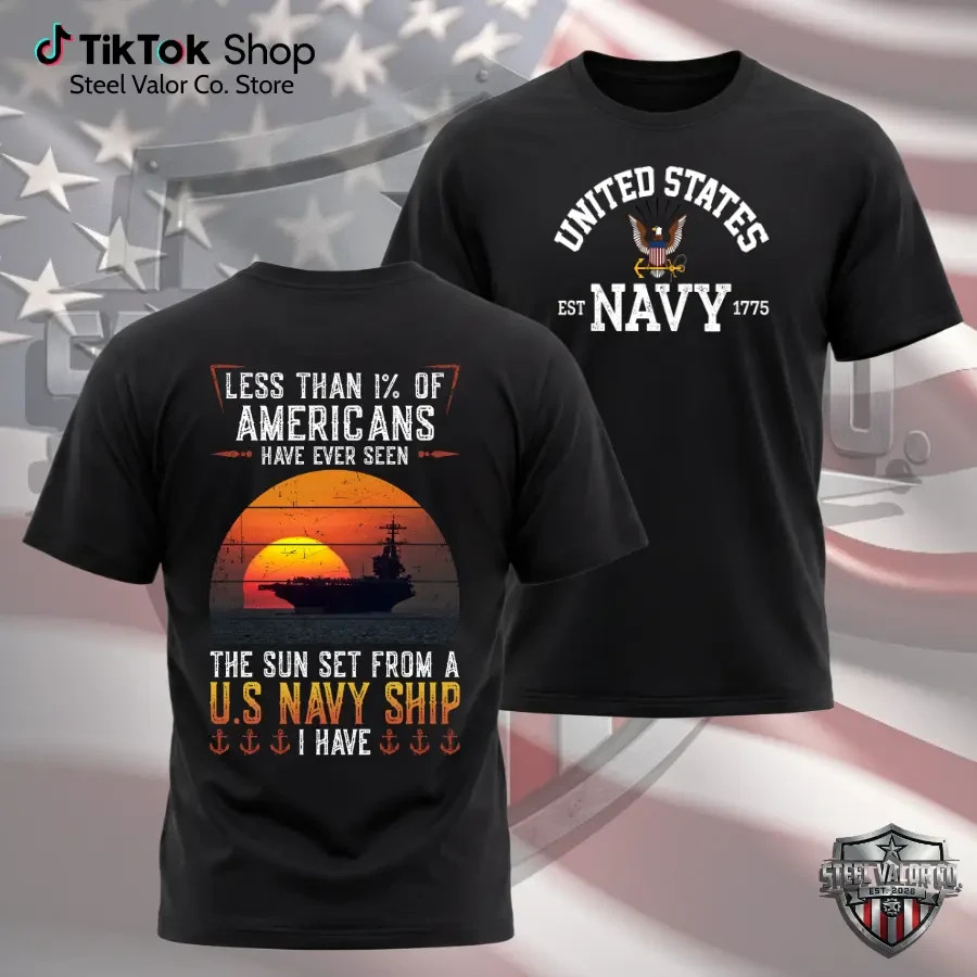 United States Navy Shirt, U.S. Navy EST 1775 Tee, Less Than 1% Of Americans