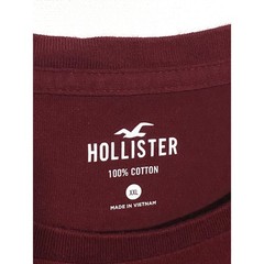 Hollister Burgundy Crew Neck Shirt Mens XXL Embroidered Logo Classic Preppy Y2K