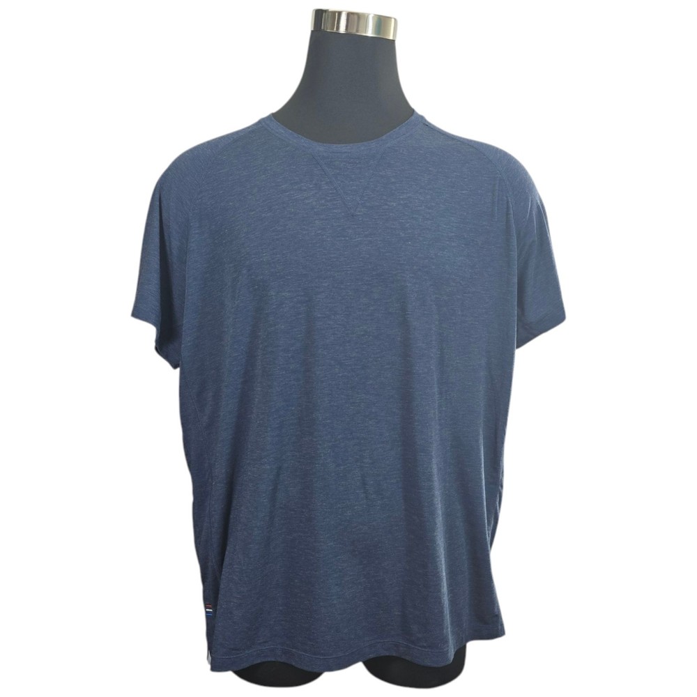 Four Laps Shirt Men’s Navy Blue Performance Wool Blend Level Tech Tee Size XXL