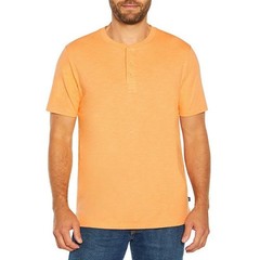Gap Men’s Orange Short Sleeve Slub Henley Apricot Wash Size XL