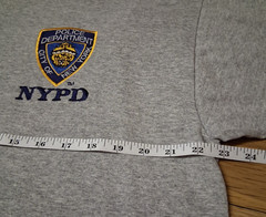 New Vintage NYPD Police Emblem Tee Shirt XL Gray FOTL Brand See Measurments