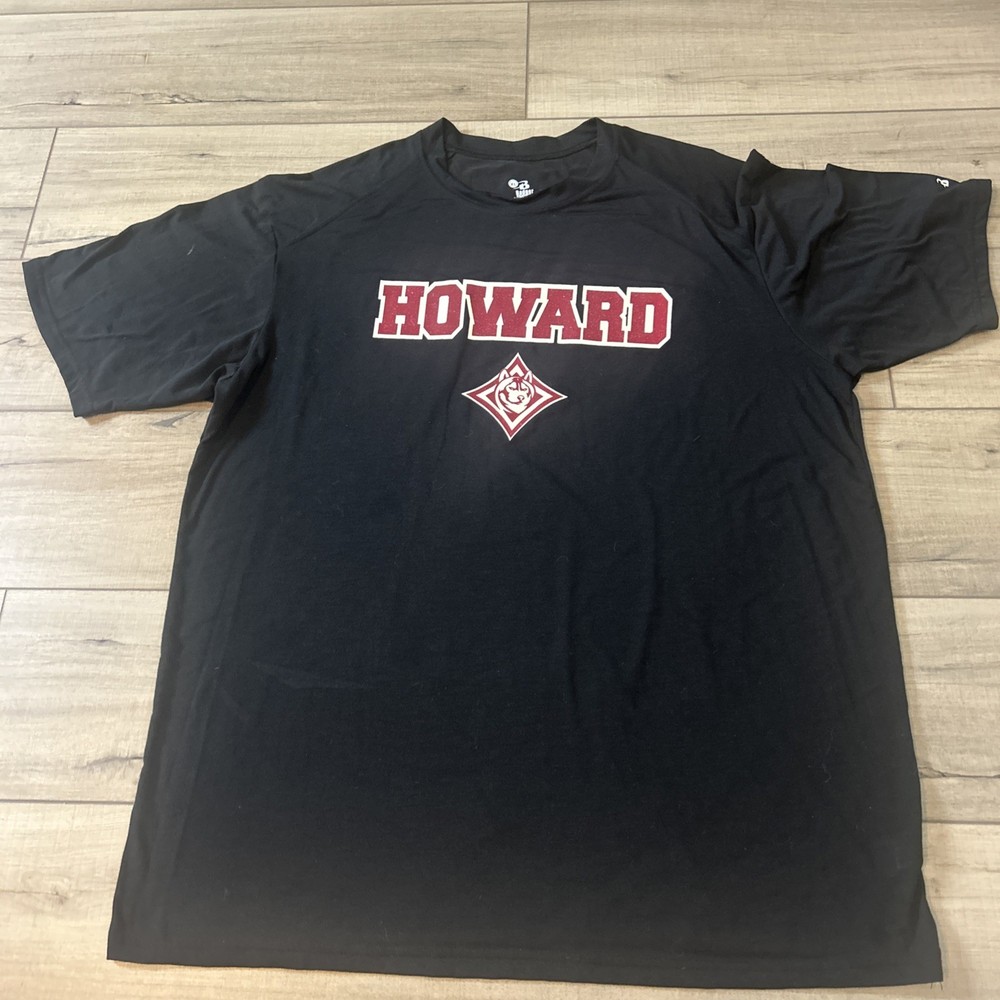 HOWARD University Badger Sport T Shirt Black Basic College School Adult XL