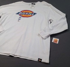 Dickies Mens XL Long Sleeve Tri-Color Logo Graphic T-Shirt Heavyweight Tee