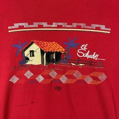 Vintage El Salvador Herbert Aguilar Graphic Shirt Mens Large Red Tourist Tee 80s