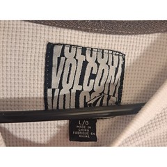 Volcom Stoned Waffle Long Sleeve Short Men’s Size Large White Comfy Warm