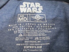 Star Wars T-Shirt Classic Logo Size Medium Lightweigh Blend Material Blue NEW
