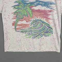Vintage Body Co Shirt Large Single Stitch Palm Tree Wave Surf Gym Bodybuilding