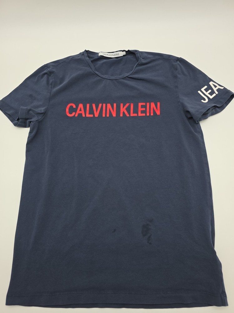 Calvin Klein Spell Out T-shirt Men Medium Blue #38039