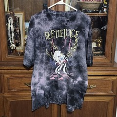 Beetlejuice Animated TV Series Purple Tye Dye Tshirt Adult Size XL Tim Burton