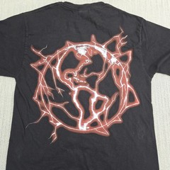 Revenge Shirt Mens Medium Black Lightning Globe Graphic Streetwear Hype Anarchy