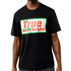 True Religion T-Shirt Men’s 2XL Black White Orange Green Jeans Gas Box Logo NWT