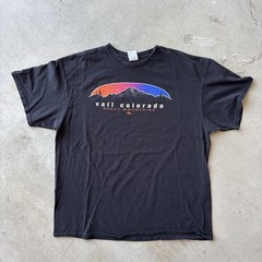 Vail Colorado Rocky Mountains T Shirt Mens XL Black Graphic Sunset Tee Granola