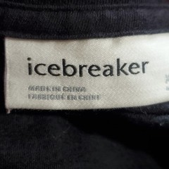 Icebreaker Central Shirt Mens Extra Large Black White Logo Short Sleeve Merino