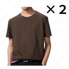 [2PCS SAME COLOR] UNIQLO Dry collar crew neck T-shirt XS-4XL 16Colors Unisex NWT