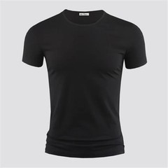 2026 Men’s T Shirt Pure Color V Collar Short Sleeved Tops Tees Men T-Shirt Black