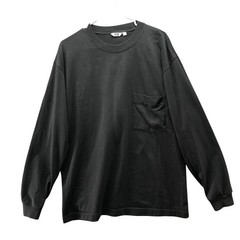 Uniqlo U Crew Neck Pocket Tee Mens Large Black Long Sleeve T-Shirt Relaxed