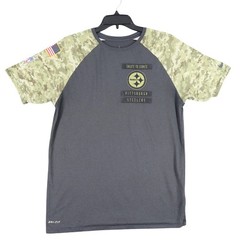 Pittsburgh Steelers Nike Shirt Mens M Salute to Service Digital Camo Raglan Fan