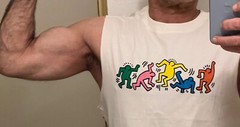 KEITH HARING Licensed Muscle Shirt NEW S, M, L, XL, XXL PRINT ON BOTH SIDES NWT