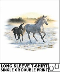 BEAUTIFUL WILD ANDALUSIAN MUSTANG MORGAN HORSE COLT LONG SLEEVE T-SHIRT AB352