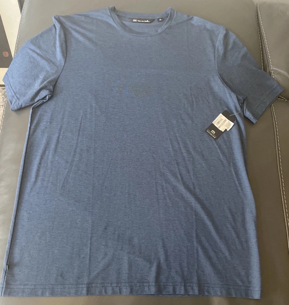 NEW Travis Mathew T-Shirt Mens Size XL Crew True Navy Black Short Sleeve Peru
