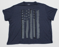Hybrid Apparel T-Shirt Men’s Size 4XB Blue Gray Glitched Freedom Graphic