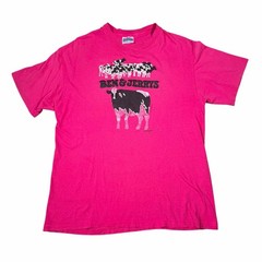Vintage Distressed Thrashed Pink Ben and Jerry’s Ice Cream Graphic Shirt Size L