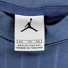 Nike Air Jordan Shirt Mens XXL Blue Pinstripe Jumpman Logo Long Sleeve Pocket