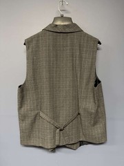 Gray Plaid Suit Vest Waistcoat Adjustable Back 19×27 Unbranded