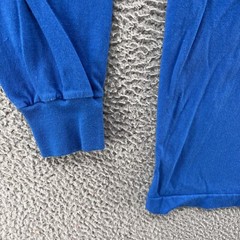 VINTAGE Izod T Shirt Men Medium Blue Turtle Neck Base Layer Casual Fleece 90s