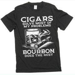 Men’s Funny Cigars and Bourbon T-shirt Father’s day tee gifts cigar t-shirt