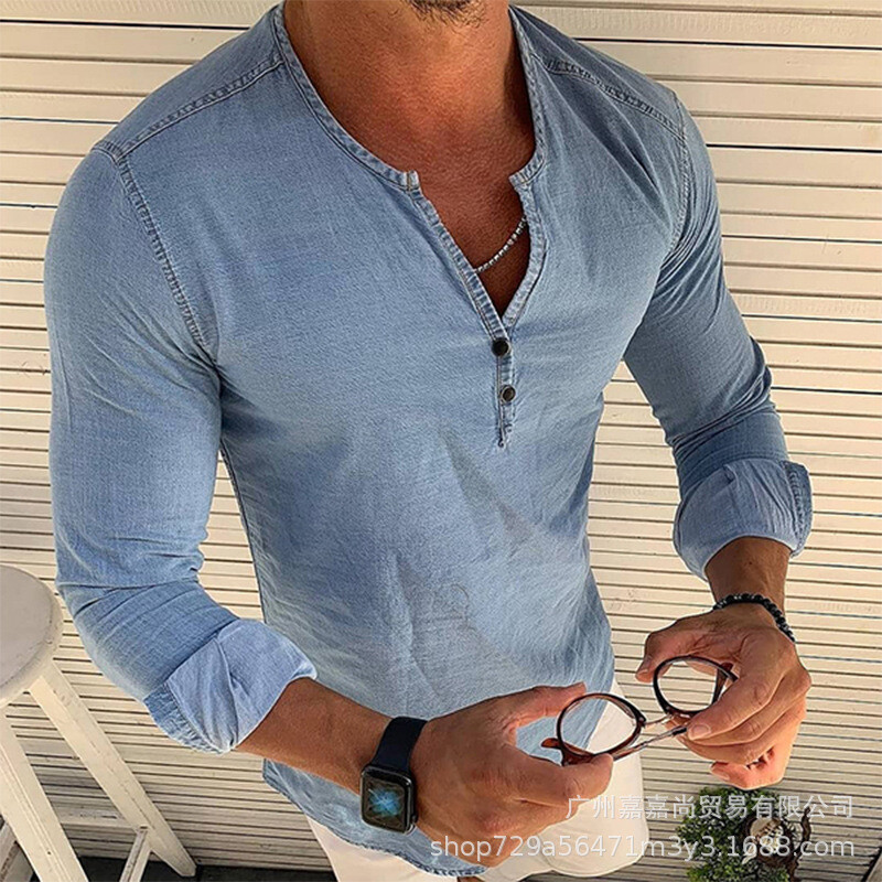 Zonbailon men’s long sleeve v-neck slim fit solid color quick dry breathable