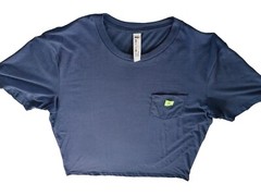 Humants Men’s Large Workwear /Outdoor Jersey Pocket Tee Navy Blue heather Cotton