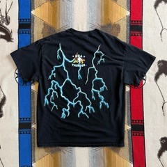 Vintage USA Thunder Lightning Biker Motorcycle T-Shirt Size XL Wolf Survivors